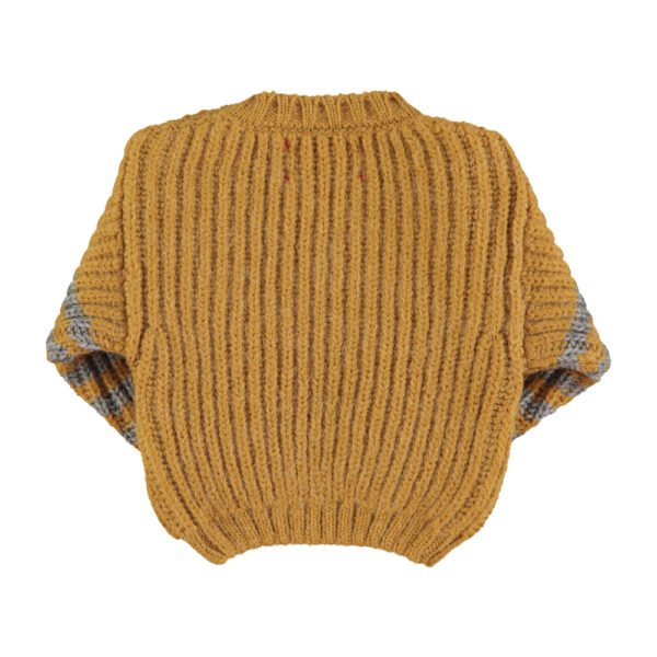 Knitted sweater Camel & grey stripes piupiuchick baby 2