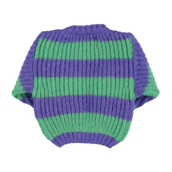 Knitted sweater Green & purple stripes piupiuchick baby 2