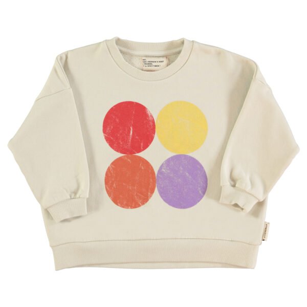 Sweatshirt Ecru multicolor circles print piupiuchick 1