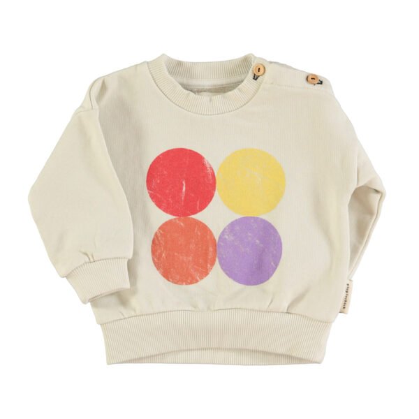 Sweatshirt Ecru multicolor circles print piupiuchick baby 1