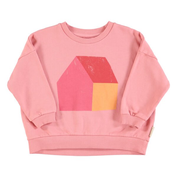 Sweatshirt Pink multicolor house print piupiuchick 1