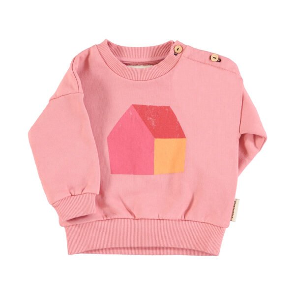 Sweatshirt Pink multicolor house print piupiuchick baby 1