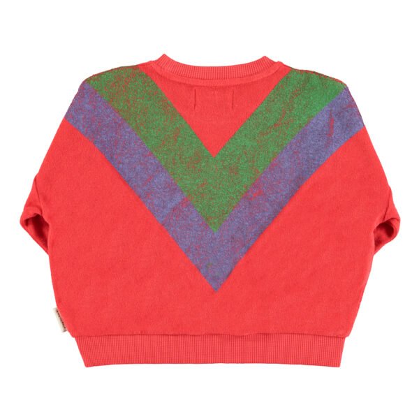 Terry cotton sweatshirt Red multicolor triangle print piupiuchick 2